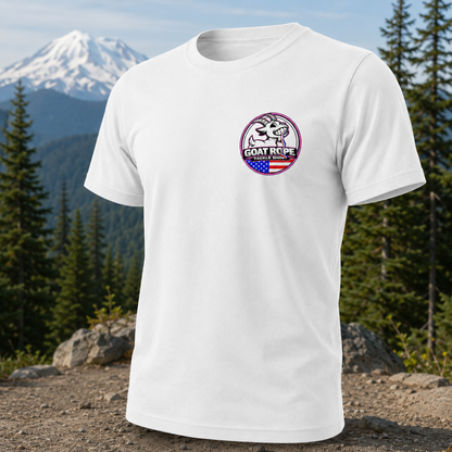 T-Shirt - Goat Rope Tackle Shop Round Logo - Pink